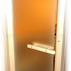 Дверь для сауны стеклянная ПЛ-44Л (сатин-матовая полупрозрачная), размер по коробке 1,90 х 0,70 м