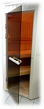 Дверь для сауны стеклянная ПЛ-50Л (бронза), размер по коробке 2,10 х 0,80 м - компания ИТС