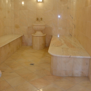 Светло-бежевая мраморная турецкая баня ИТС