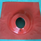 Фланец (цвет терракот) для дымохода для бани, наклонный для кровли,D до 280 мм 