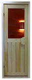 Дверь для бани и сауны с окном ПЛ-33Л, размер по коробке 1,90 х 0,70 м