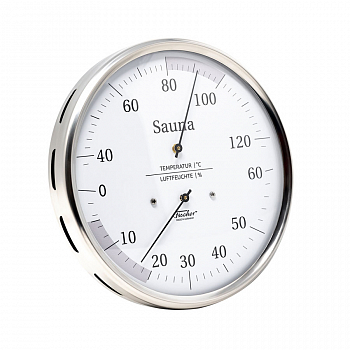 Термометр-гигрометр для сауны Fischer в корпусе из нержавеющей стали - компания ИТС